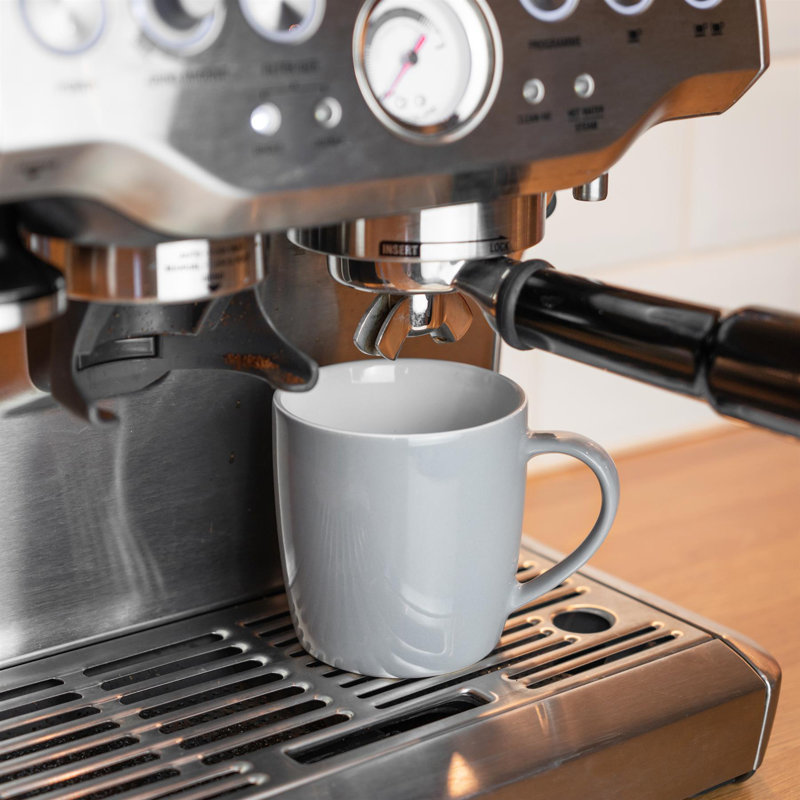 Argon Tableware - Coloured Coffee Mugs, Grey/White