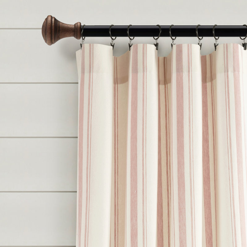 Cotton Blend Semi Sheer Curtain Pair, 42" W x 84" L, Pink