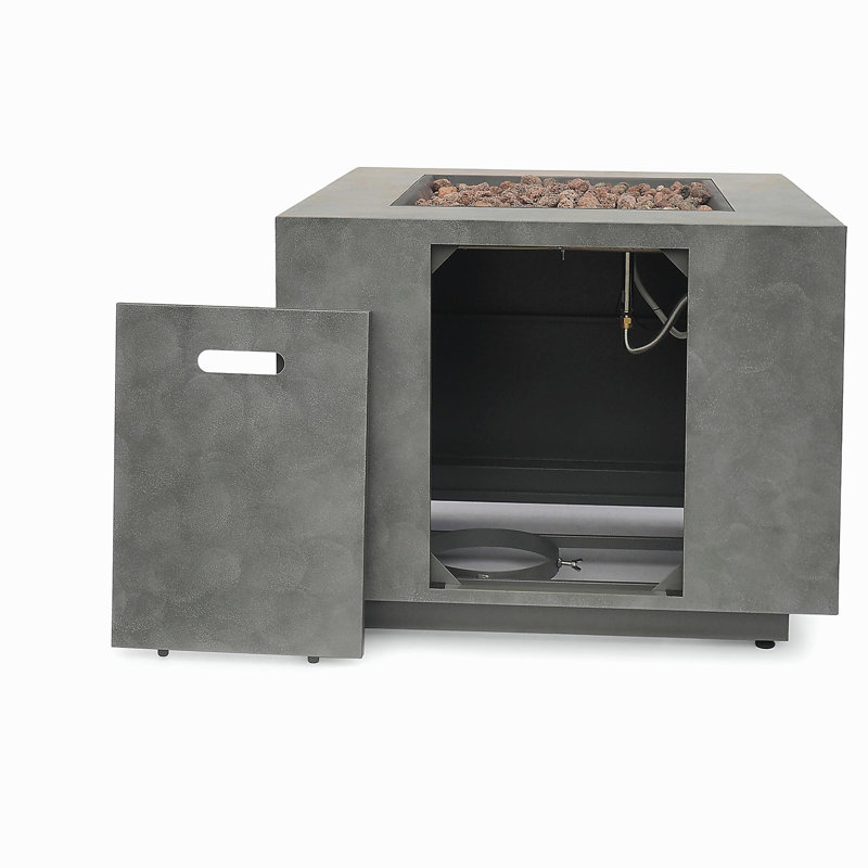 Square Iron Fire Pit - 50,000 Btu, Stone Gray