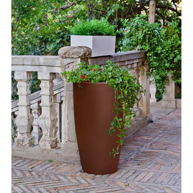ECOBO Eco-Friendly Round Pot Planter, VicenzaIndoor/Outdoor use,Four Season Use, 28" H x 15.5" W x 15.5" D, Bronze