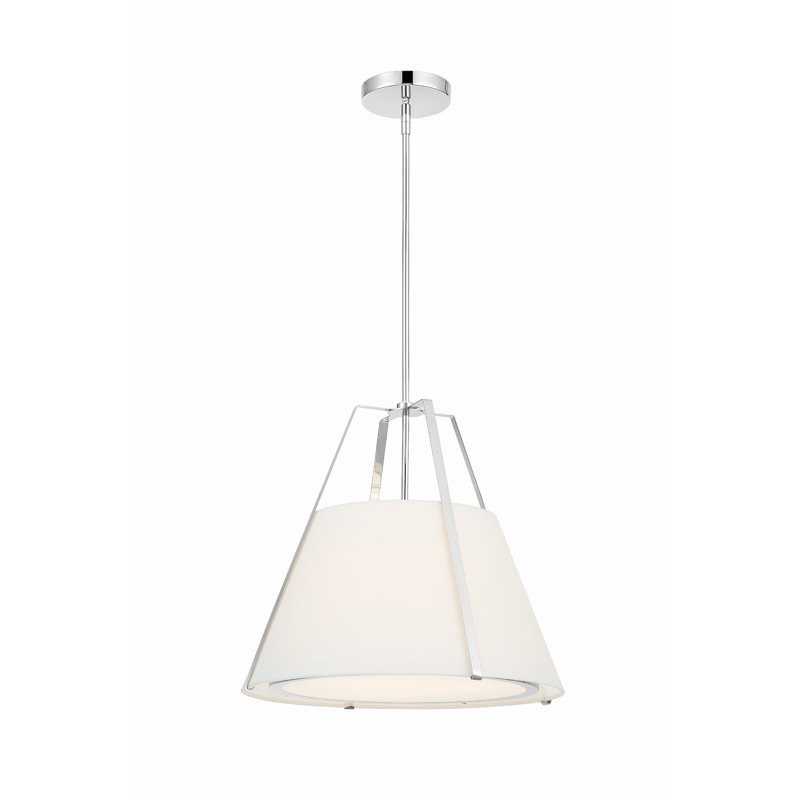 Luminaire suspendu tambour 3 lumières Altman, Nickel poli