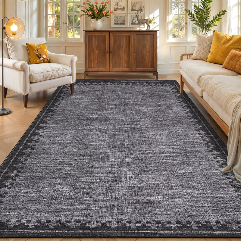 Tapis modernes à bordures lavables modernes pour la chambre à coucher, tapis doux et résistant aux taches et résistant aux taches