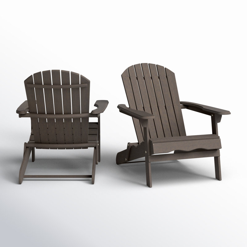 Woking Foldable Outdoor Adirondack Set, Gray