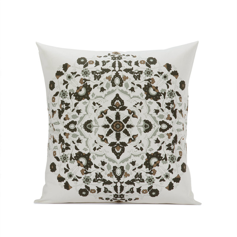 Kerala Cocoa Blue and White Cotton Euro Pillow Covers