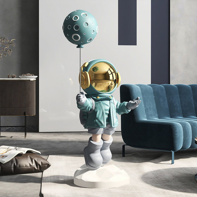 Figurine d'astronaute ballon 43,31 ", Or / gris / blanc / bleu