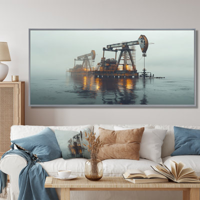 Gris, jaune, hiver, carburant, Futures, plate-forme de pétrole