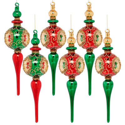 Christmas Swirl Finial Ornament, 12 Inches