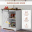 Buffet de ferme HOMcom, buffet 33 po avec porte de grange coulissante et tablette réglable, armoire de cuisine blanche