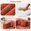Canapé modulaire de 130 po Cloud, siège en L profond avec repose-pieds, canapé d'angle en chenille, sans assemblage requis, rouge orange-518772434
