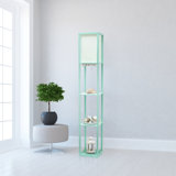 Creekwood Home 62.5" 3-Tier Storage And Display Floor Lamp With Charging Ports