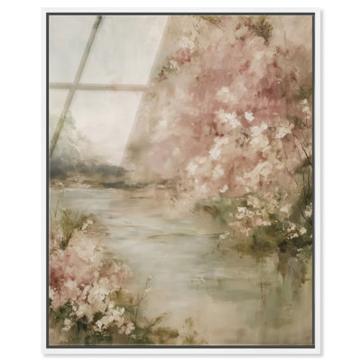 "Rosy Reverie II", reproduction d'art acrylique encadrée par Art Remedy, cadre blanc, 16 x 20