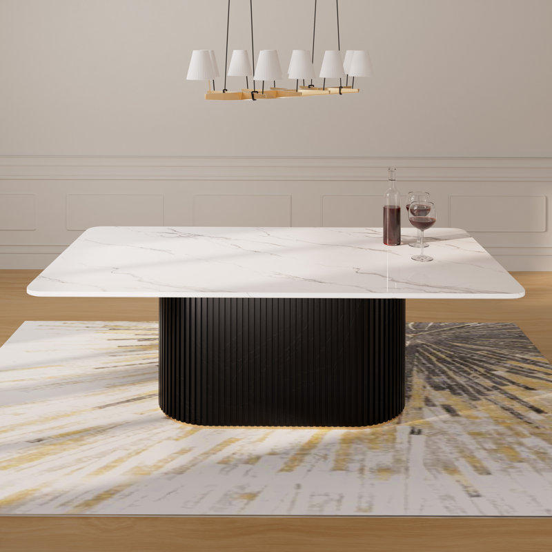 Ensemble de table de salle à manger Modern, 7 pièces : table, 6 chaises, Noir