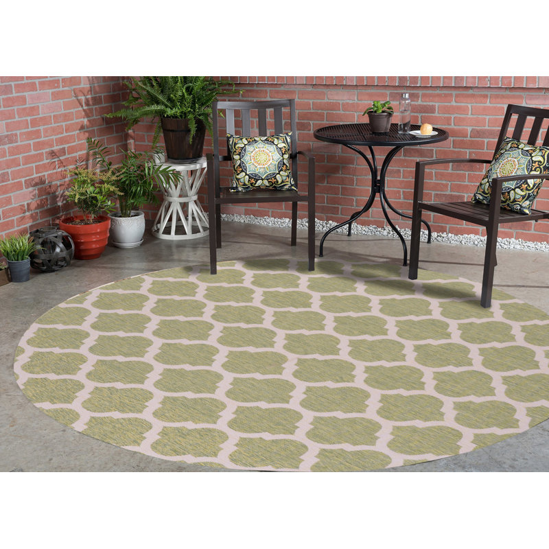 Tapis vert de haute qualité Aliveya, Rond 5 pi 2 po