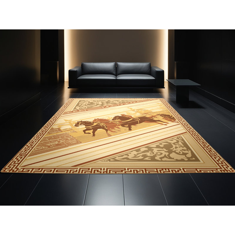 Tapis oriental doux moelleux en histoire et civilisation en brun - reliure brun clair, 7 x 9