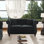 Canapé Chesterfield en velours avec dossier capitonné, accoudoirs roulés et garniture cloutée, canapé rembourré pour le salon