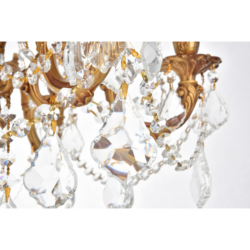 Ashmin Crystal Dimmable Classic / Traditional Chandelier, French Gold/Crystal (Clear)/Royal Cut
