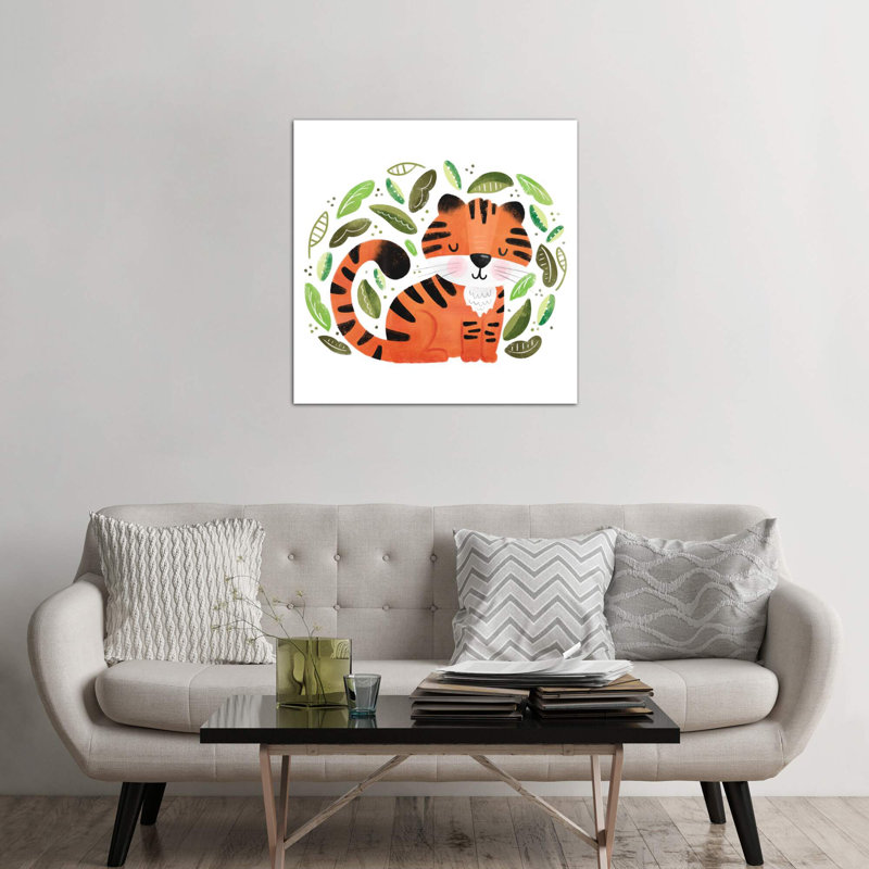 Safari Cuties Tiger - impression d'art graphique, Toile tendue, H 37 po x l 37 po x P 1,5 po