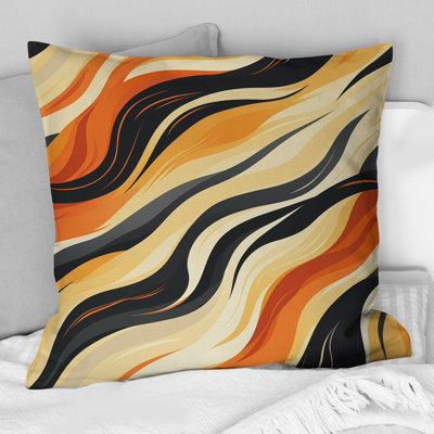Orange et noir Natures Whispers - Coussin décoratif imprimé