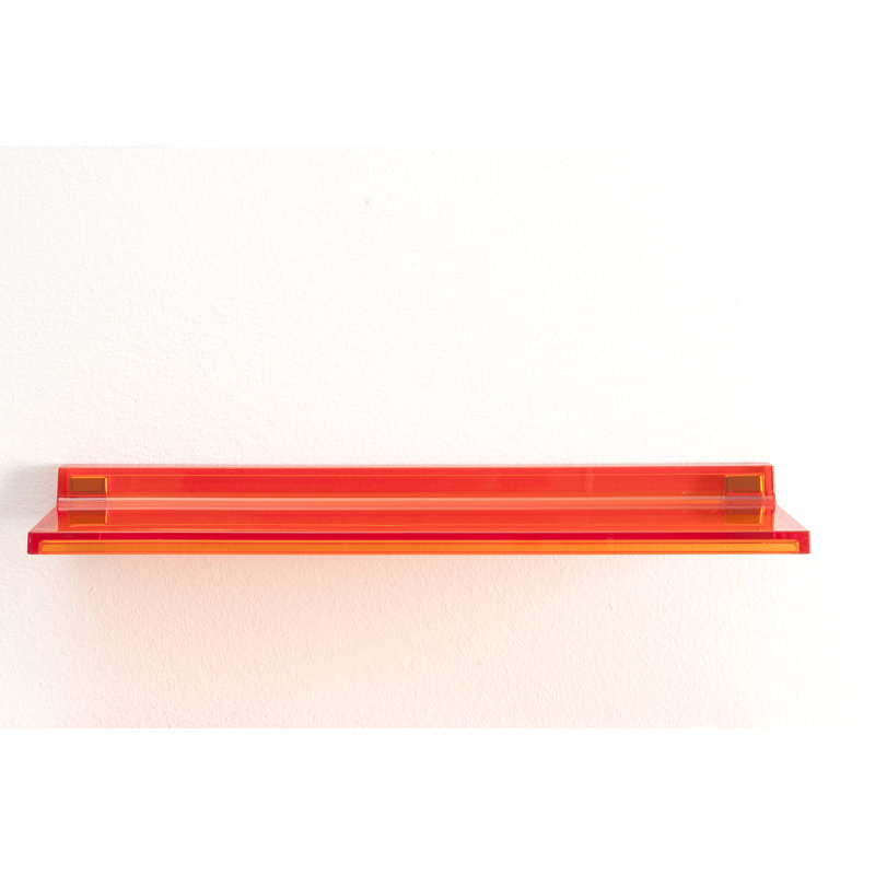 Shelfish Plastic / Acrylic Floating Shelf, Tangerine Orange