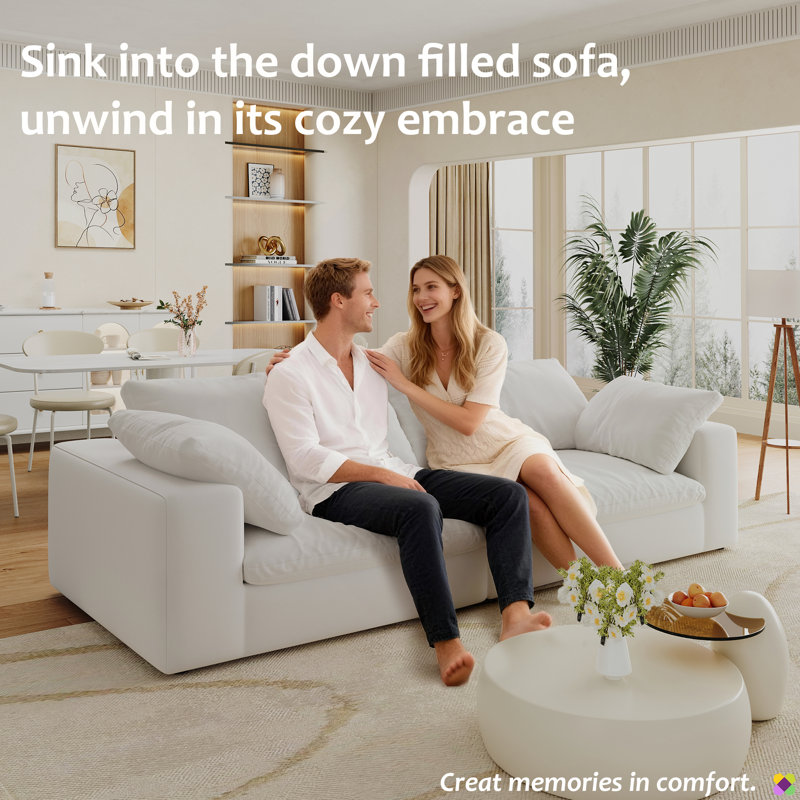 Crofford 80"W High Quality Modular Down Filled Sofa Couch