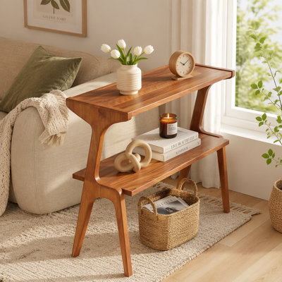 Mid Century 27.56"Wood End Table