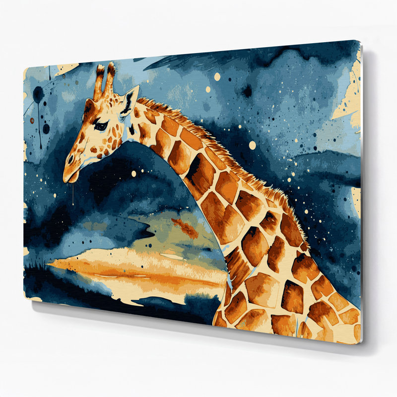 Faune girafe gris, art mural en métal, H 11 po x l 14 po