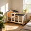 Cage pour animaux, clapier mobile en bois-123829757