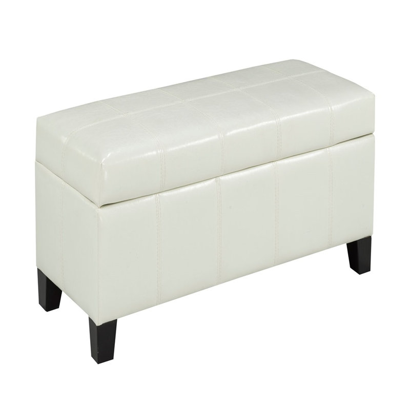 Repose-pieds en cuir Aspelate, Blanc