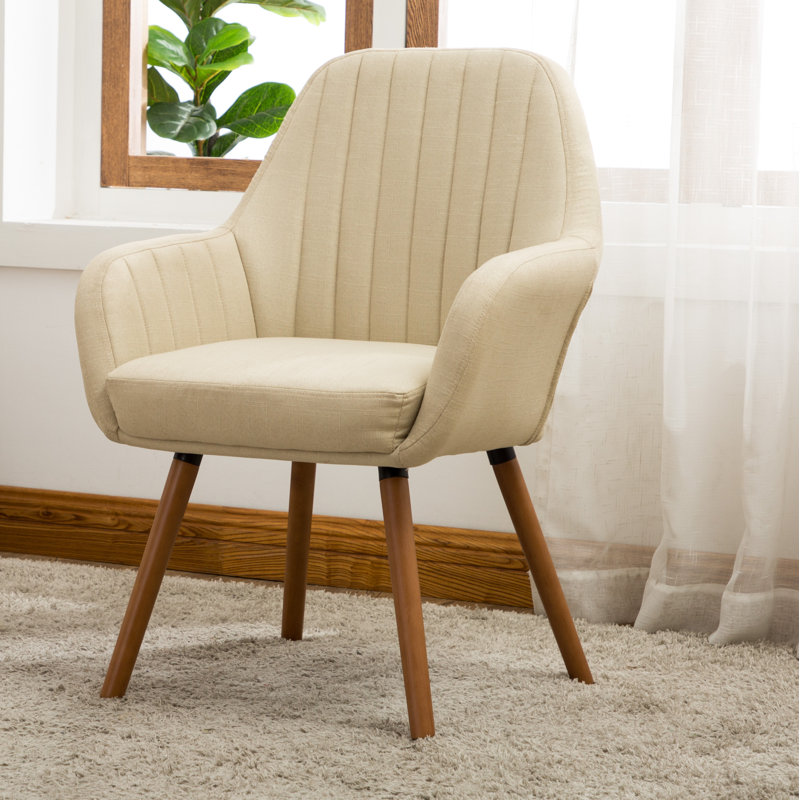 Tamla Contemporary Fabric Accent Chair, Beige