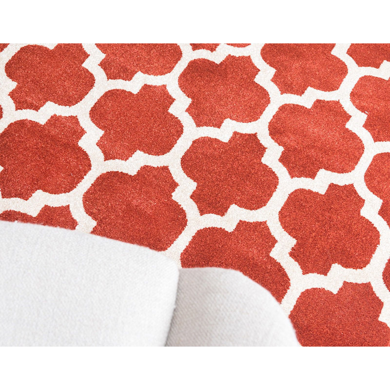 Tapis à motif géométrique crème Molly, Carré 6 pi