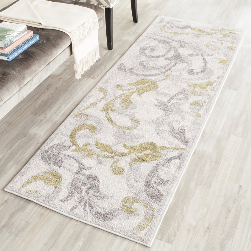 Tapis ivoire / gris clair Ammundsen, Tapis de couloir 2 pi 3 po x 7 pi