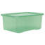 Wham Crystal 45L Plastic Storage Box Pack of 5 Tint Leprechaun Green