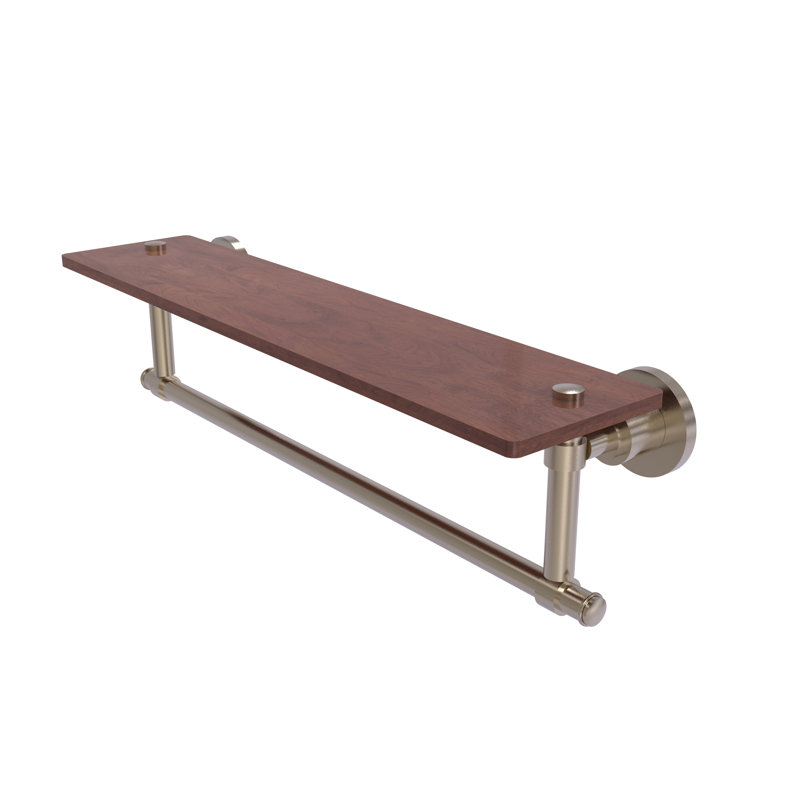 Arviso Bracket Shelf with Towel Bar, Antique Pewter, 4" H x 22" W x 5" D