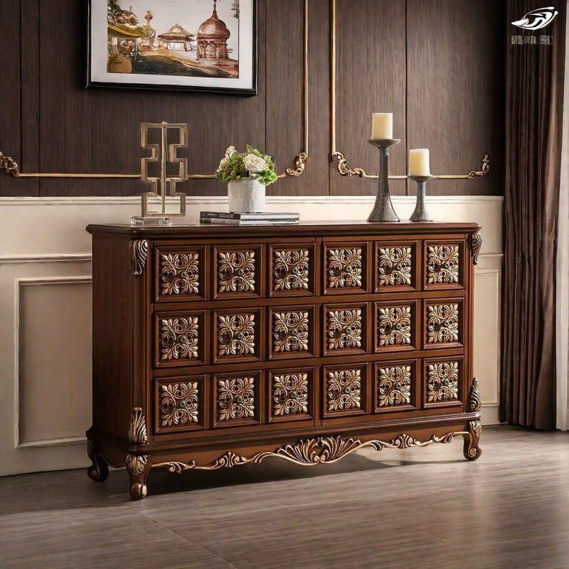 Commode d'appoint de style rétro américain, Brun