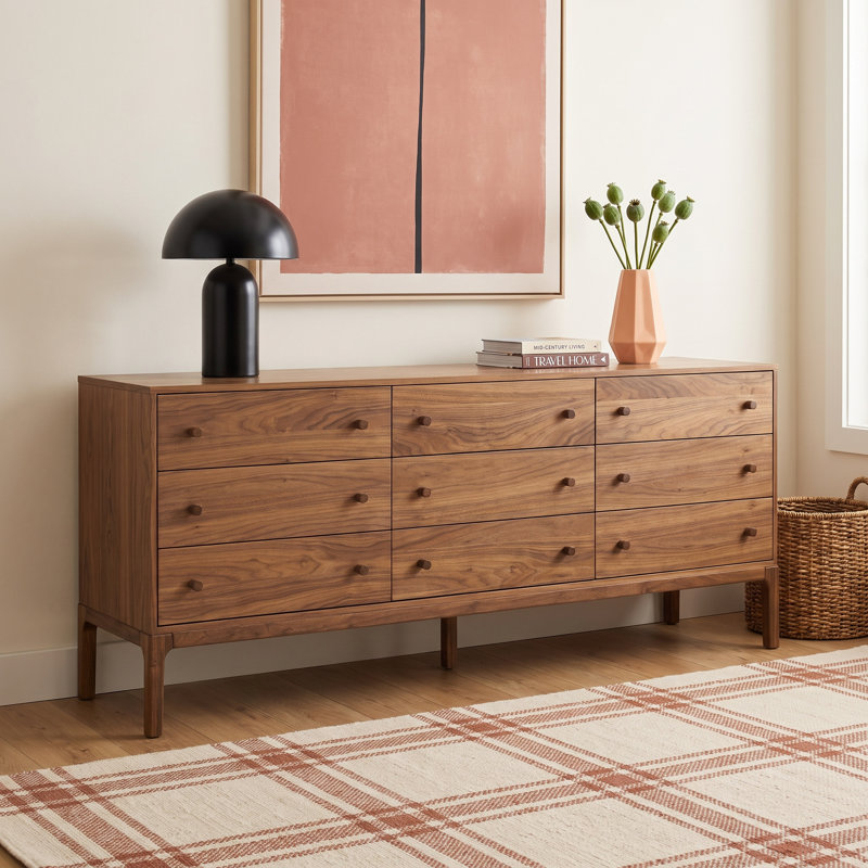Jacobsen 9 Drawer Dresser-Natural Walnut