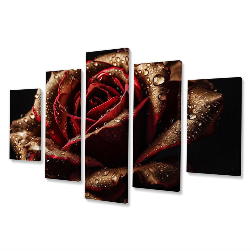 Jenifry - Rose Wall Art Print - 5 Panels