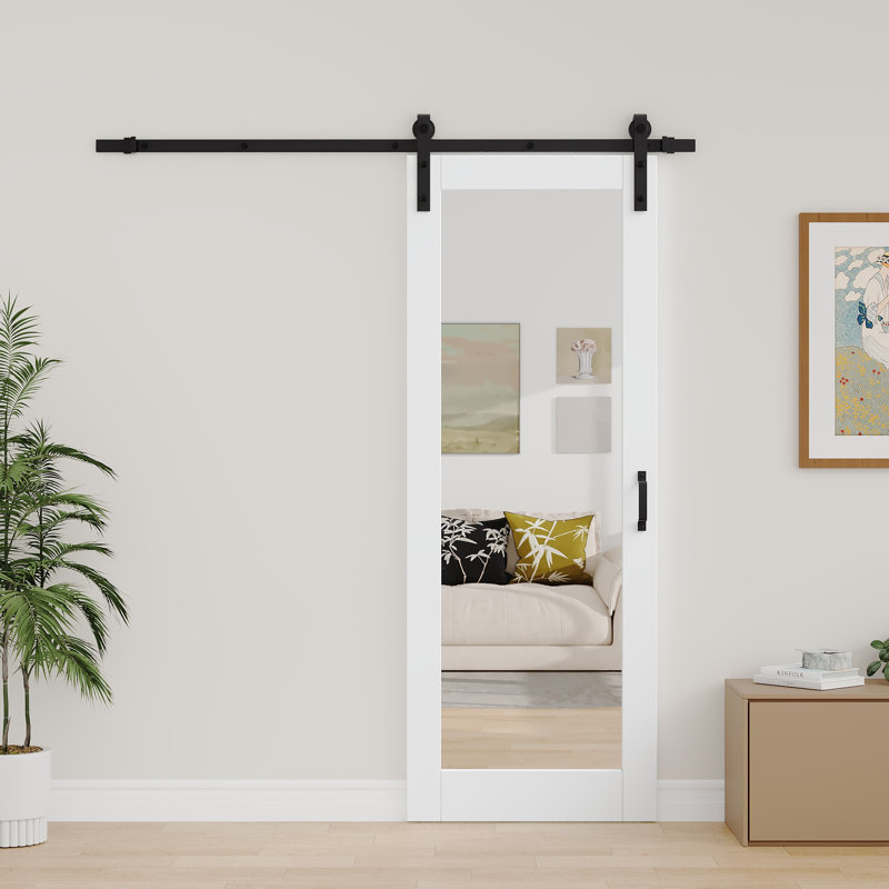 Portes de salle de bain à panneau coulissant en bois massif avec apprêt complet 1-Lite, 32" X 80"