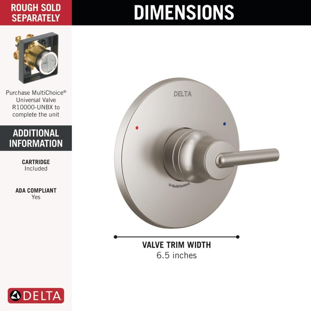 Trinsic Single-Function Valve Trim Kit, Brilliance Stainless