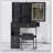 Compact Vanity Table Set With Sliding LED Mirror, Power Station, And Hair Dryer Bracket For Small Spaces-373924937