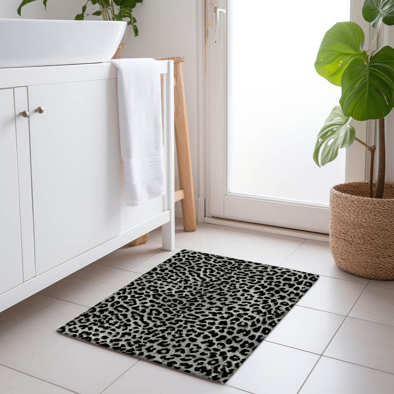 Premium Machine Washable Kishonna AMF43 Shadow Rug, Rectangle 1'8" x 2'6"