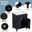 Meuble-lavabo noir 24 po avec lavabo, panneau de fibres à densité moyenne et fabrication en bois d'hévéa, 3 tiroirs et armoire avec tablettes réglables-756731841