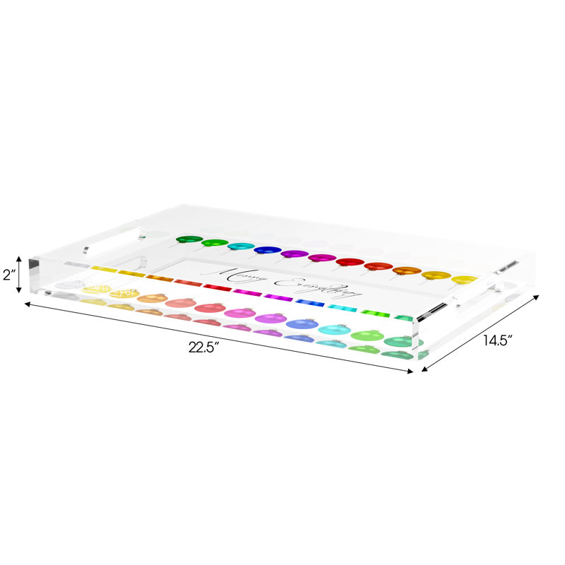 Acrylic Decorative Tray, 22.5"W x 14.5"D x 2"H