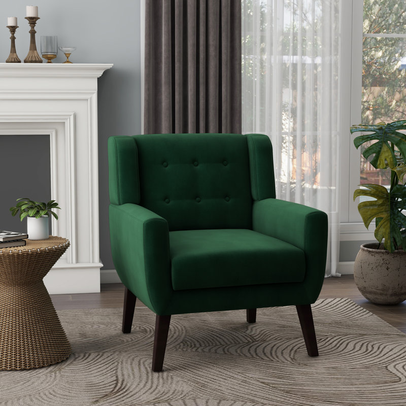 Stephanny Upholstered Armchair, Retro Green Velvet