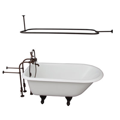 Antonio 54'' x 30.125'' Soaking Cast Iron Bathtub with Faucet