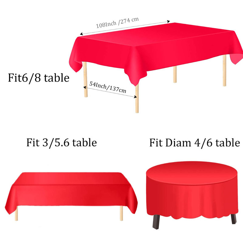 Ebrahim Tablecloth, 137cm W x 274cm L, Red