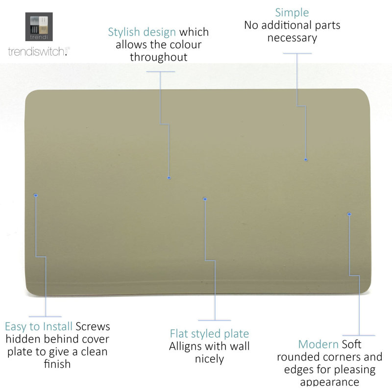 Trendi Switch Double Blanking Plate, Champagne Gold