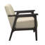 Siège d'appoint de salon, structure en bois d'hévéa massif brun, finition gris antique, chaise H 32 po avec revêtement texturé brun, bois d'hévéa, gris-803645074