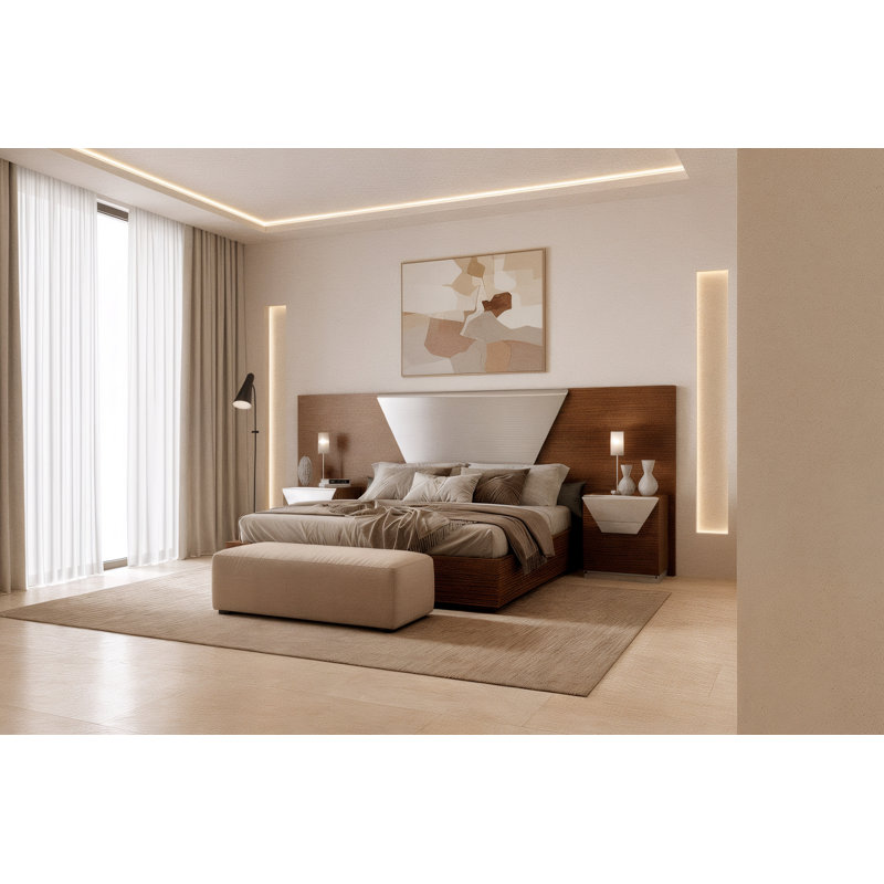 Solid Wood Bed, King, Matte