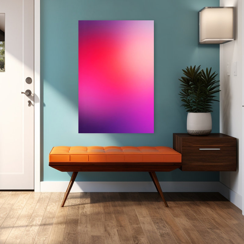 Abstrait, mélange de couleurs, abstrait, contemporain, violet, impression murale, 48" H x 32" W
