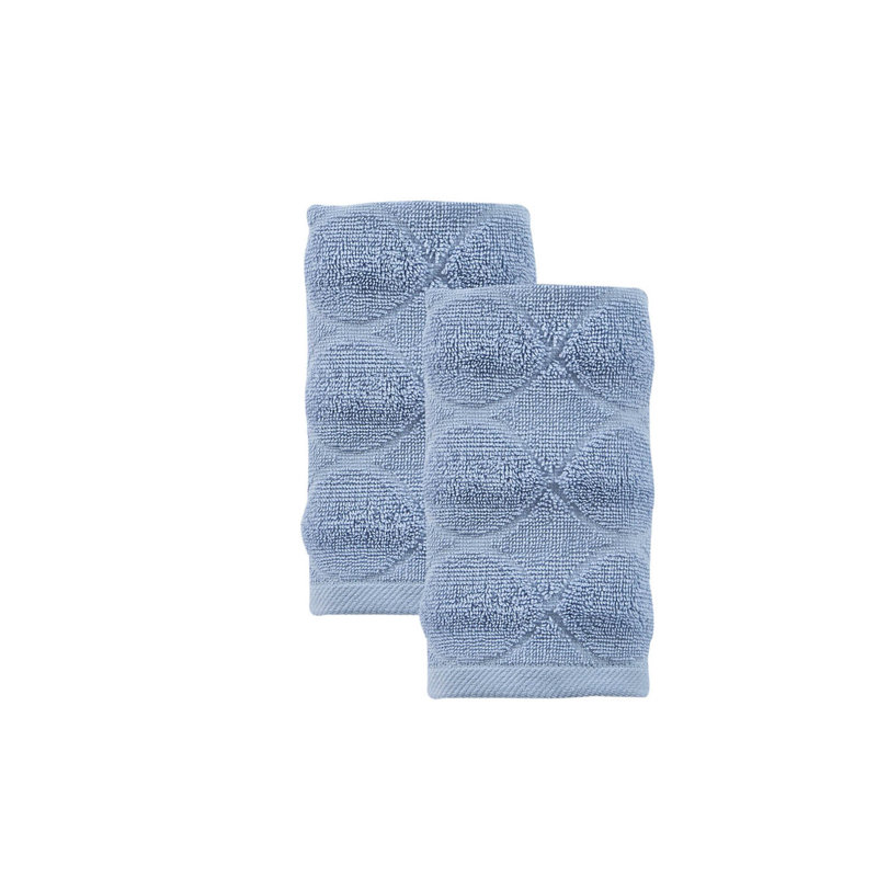 Ozgur 2 Piece Turkish Cotton Hand Towel Set, Blue